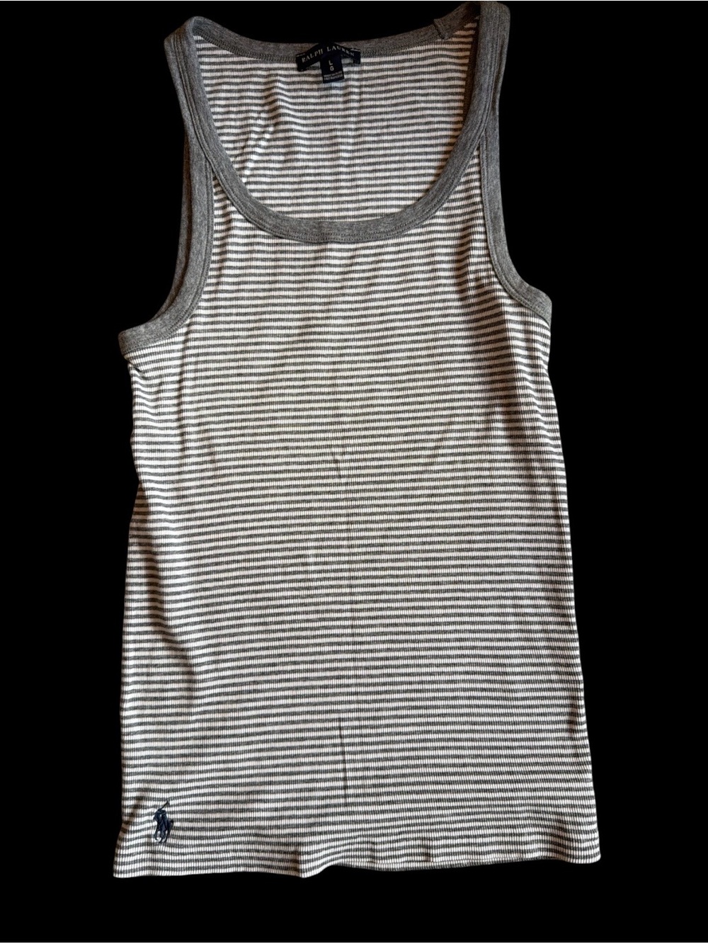 Ralph Lauren women White and Gray Striped Tank Top